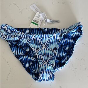 Tommy Bahama Blue and White Patterned Bikini Bottom